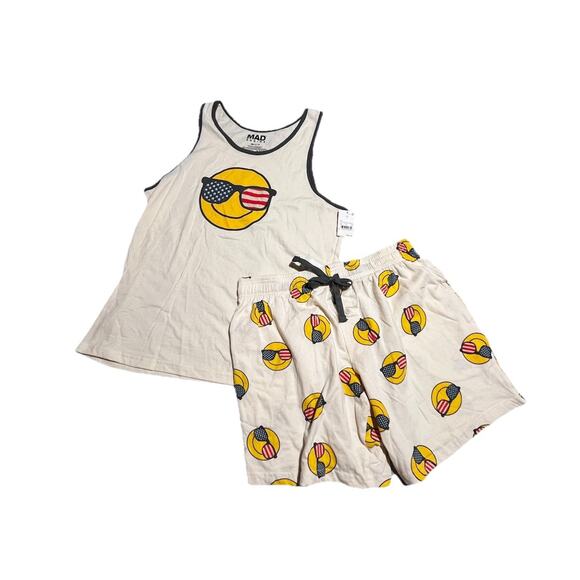 MAD Engine Other - Mad Engine Men's Americana Smiley Face Print Tank Top & Shorts Pajama Set Size S